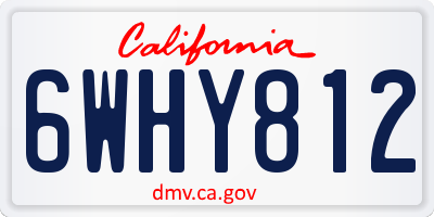 CA license plate 6WHY812