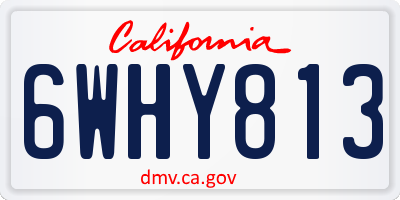 CA license plate 6WHY813