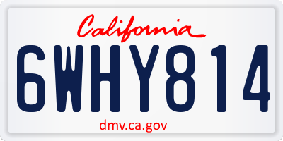 CA license plate 6WHY814