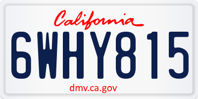 CA license plate 6WHY815