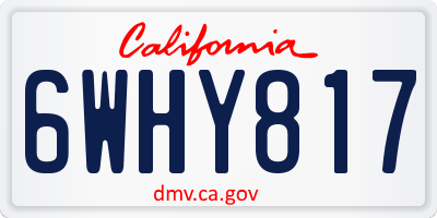 CA license plate 6WHY817