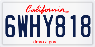 CA license plate 6WHY818