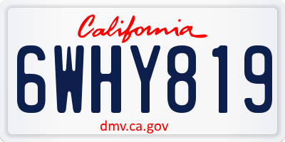 CA license plate 6WHY819
