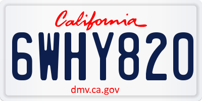 CA license plate 6WHY820