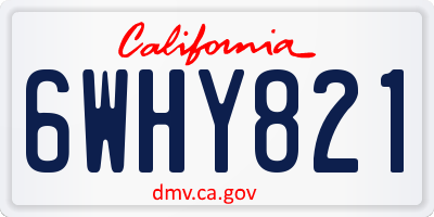 CA license plate 6WHY821