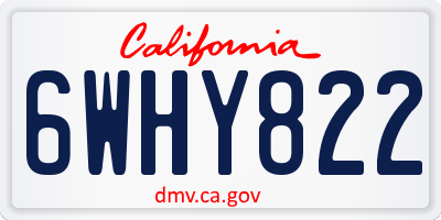 CA license plate 6WHY822