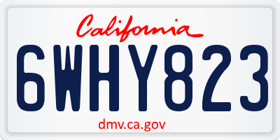CA license plate 6WHY823