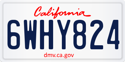 CA license plate 6WHY824