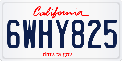 CA license plate 6WHY825