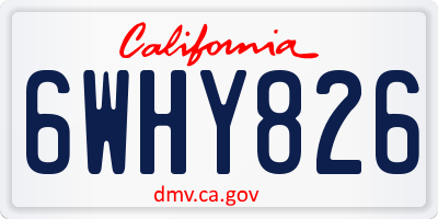 CA license plate 6WHY826