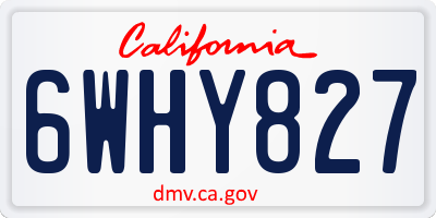 CA license plate 6WHY827