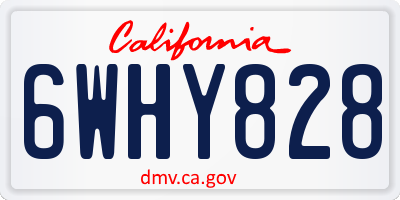 CA license plate 6WHY828