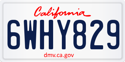 CA license plate 6WHY829