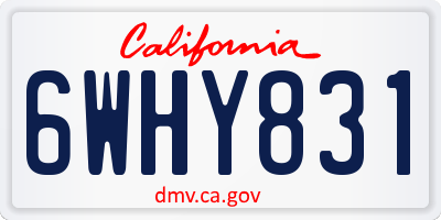 CA license plate 6WHY831
