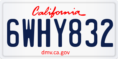 CA license plate 6WHY832