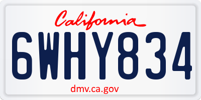 CA license plate 6WHY834