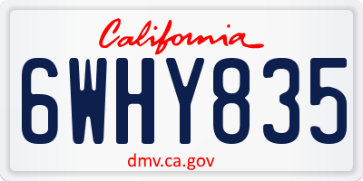 CA license plate 6WHY835
