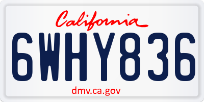 CA license plate 6WHY836