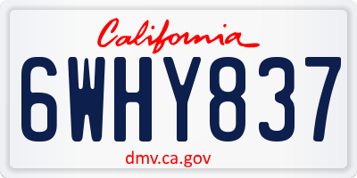 CA license plate 6WHY837