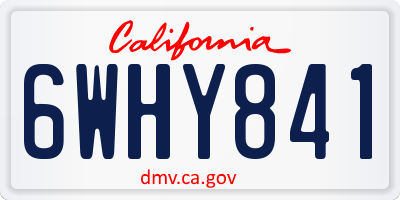 CA license plate 6WHY841