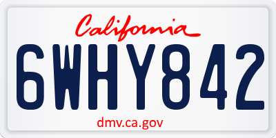 CA license plate 6WHY842