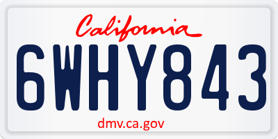 CA license plate 6WHY843