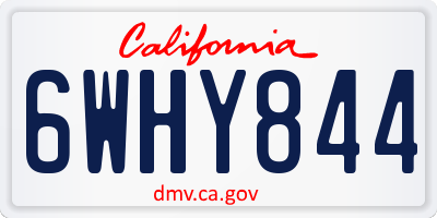 CA license plate 6WHY844