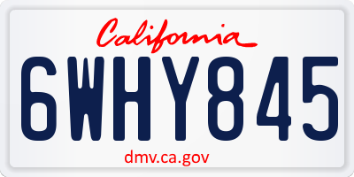 CA license plate 6WHY845