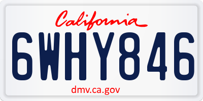CA license plate 6WHY846