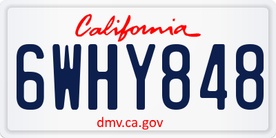 CA license plate 6WHY848