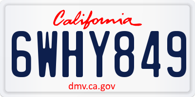 CA license plate 6WHY849