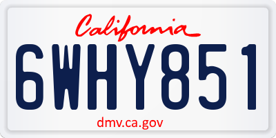 CA license plate 6WHY851