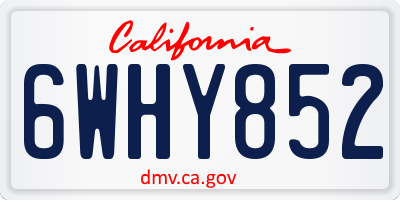 CA license plate 6WHY852