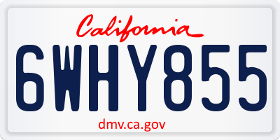 CA license plate 6WHY855