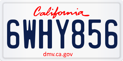 CA license plate 6WHY856