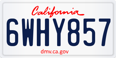 CA license plate 6WHY857
