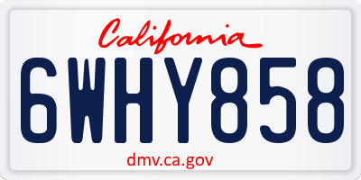 CA license plate 6WHY858