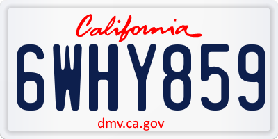CA license plate 6WHY859