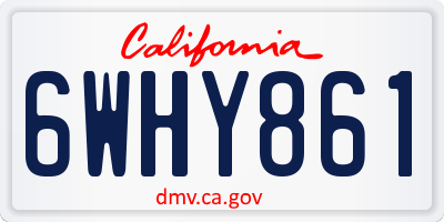 CA license plate 6WHY861