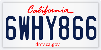 CA license plate 6WHY866
