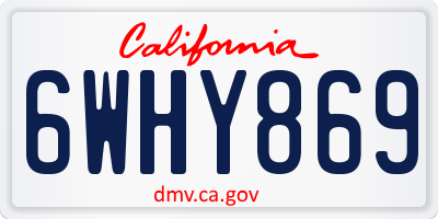 CA license plate 6WHY869