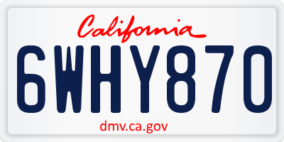 CA license plate 6WHY870