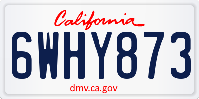 CA license plate 6WHY873