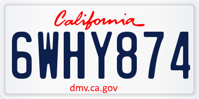 CA license plate 6WHY874