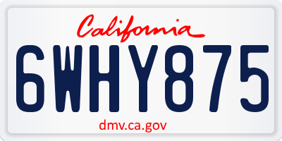 CA license plate 6WHY875