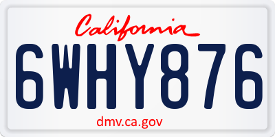 CA license plate 6WHY876