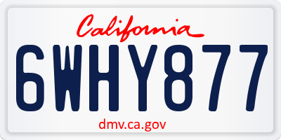 CA license plate 6WHY877