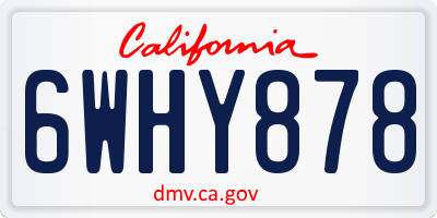 CA license plate 6WHY878