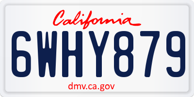 CA license plate 6WHY879