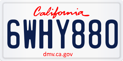 CA license plate 6WHY880